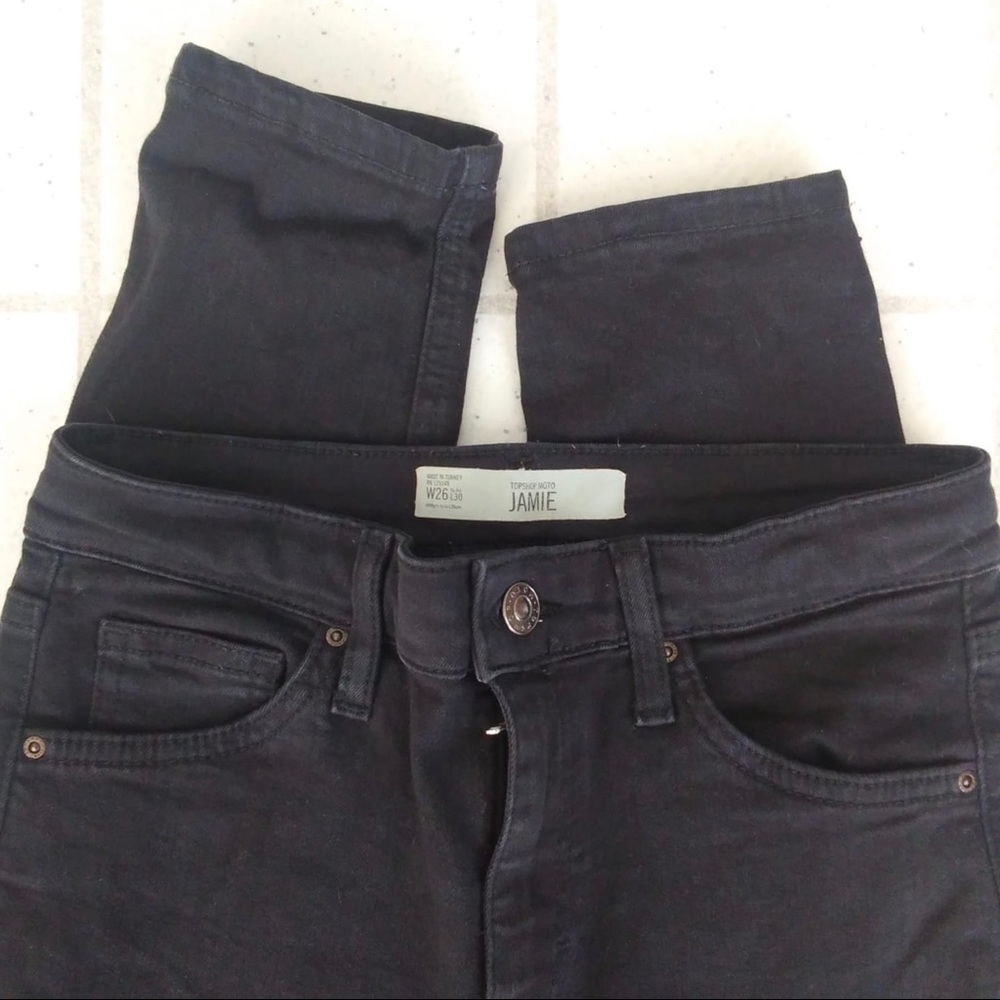 Topshop Jamie Black High Rise Jeans - Picture 2 of 3